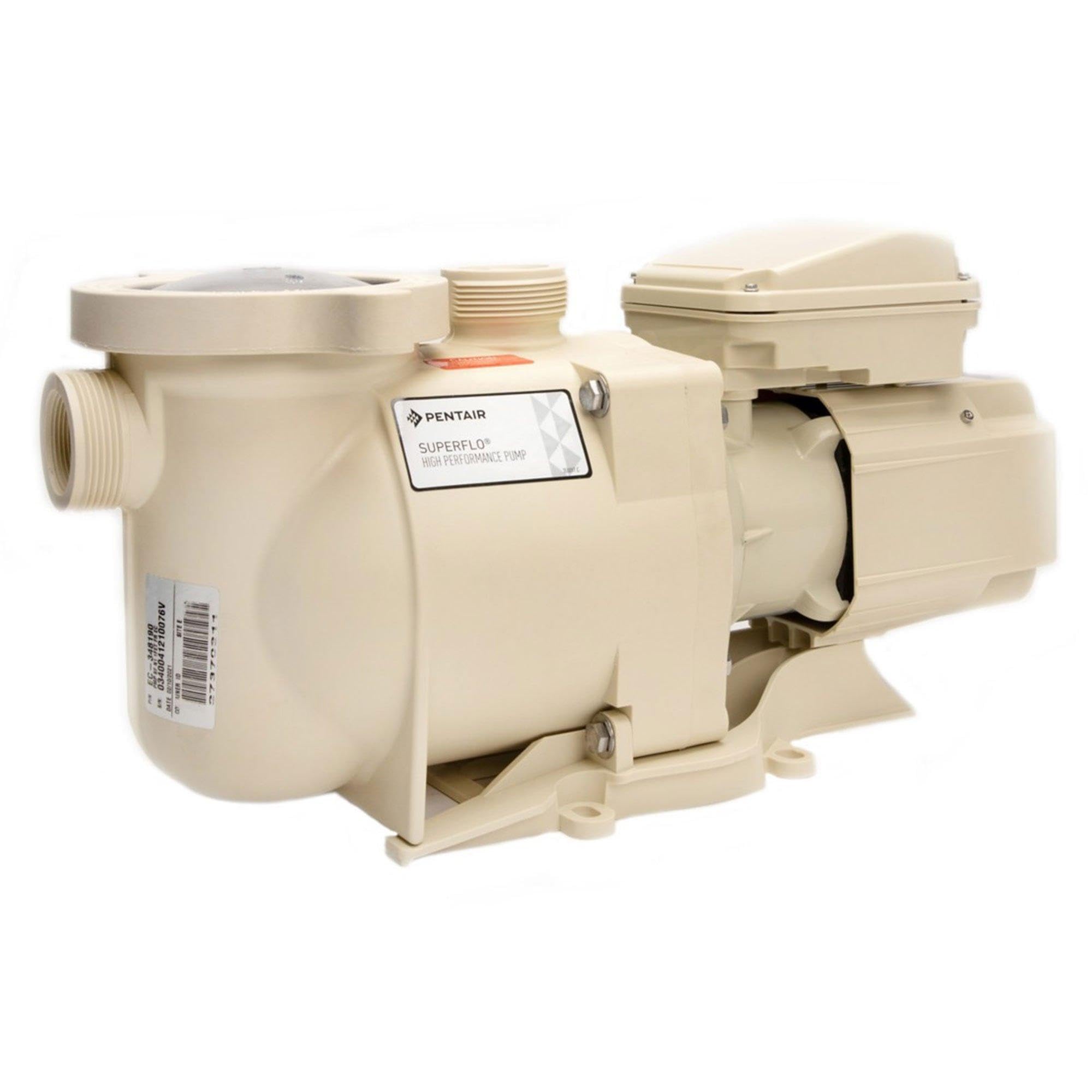 Pentair SuperFlo front view showing compact pump and quiet operation benefit