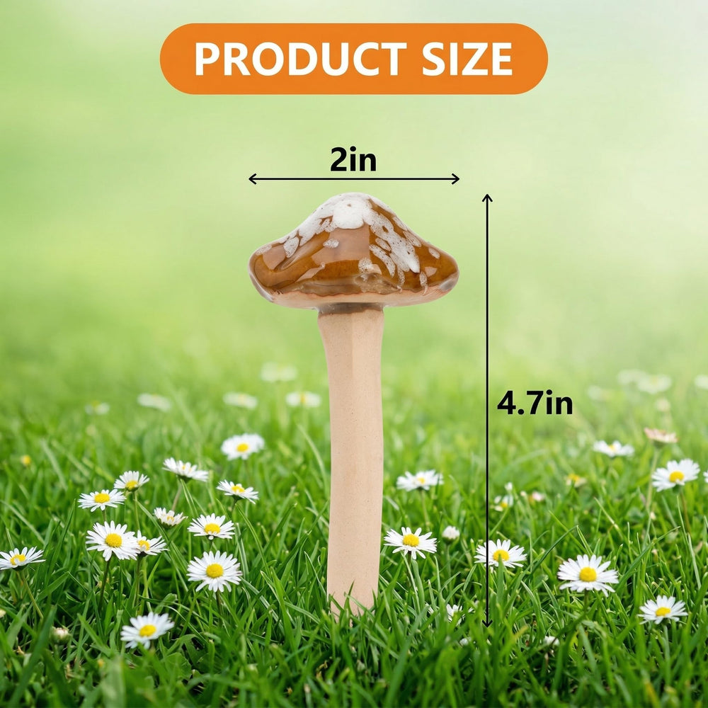 Peohud ceramic mushroom glossy cap closeup showing glaze detail benefit: durable shine