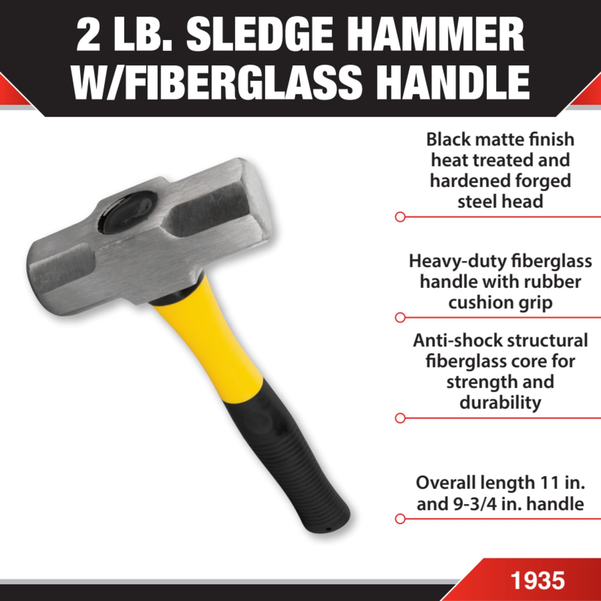 Performance Tool close-up of solid steel head highlighting impact edge strength