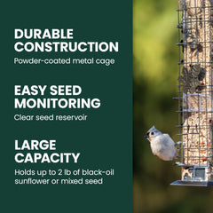 Perky-Pet feeding port mechanism close-up demonstrating squirrel-proof action