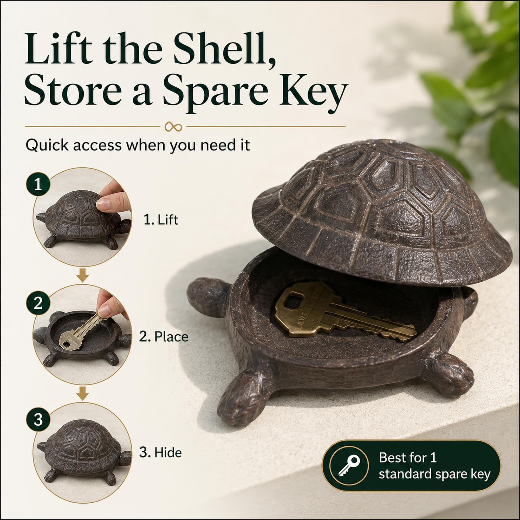 Pesilo turtle nestled in garden demonstrating discreet placement and curb appeal