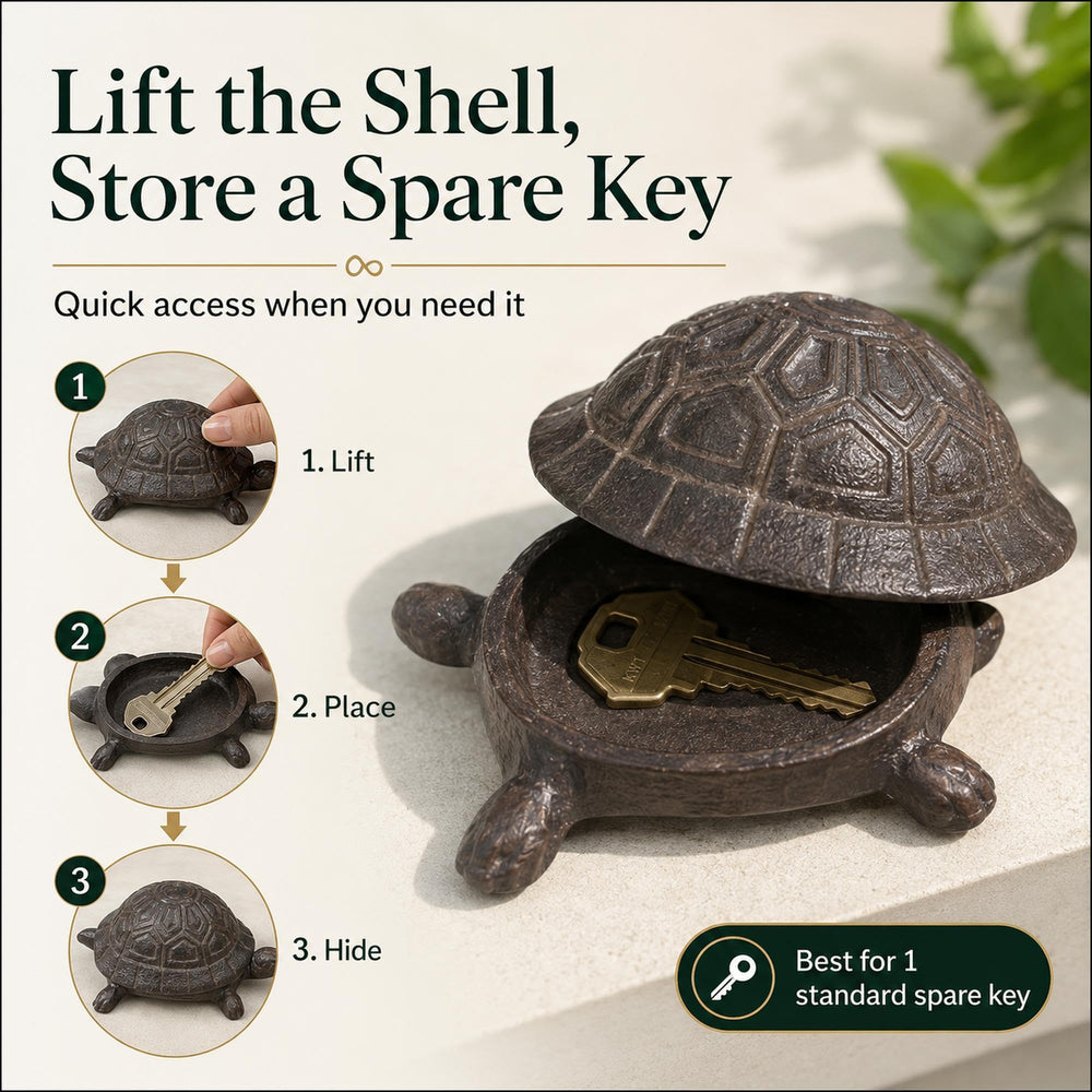 Pesilo turtle nestled in garden demonstrating discreet placement and curb appeal
