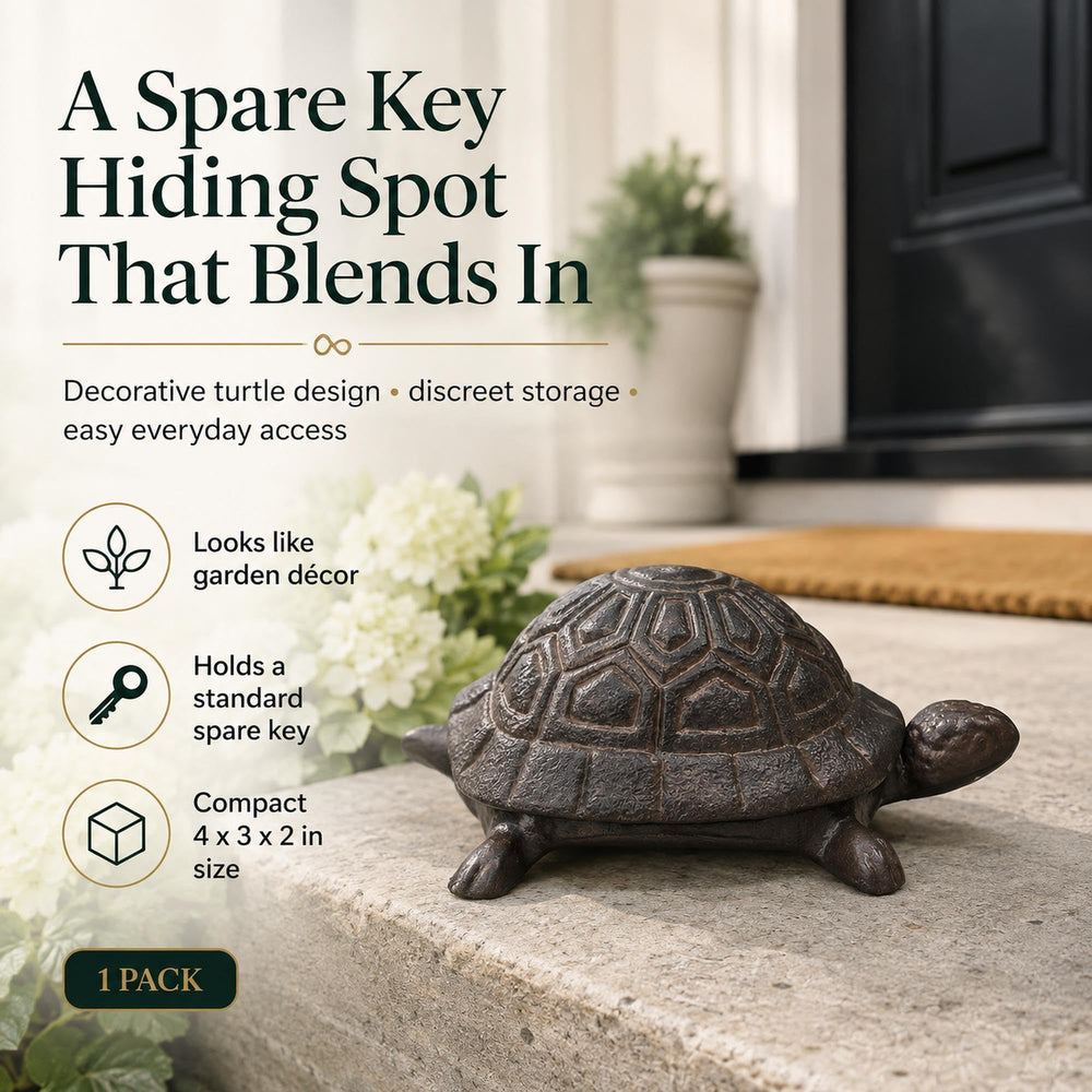 Pesilo turtle with shell open revealing hidden compartment for secure spare key
