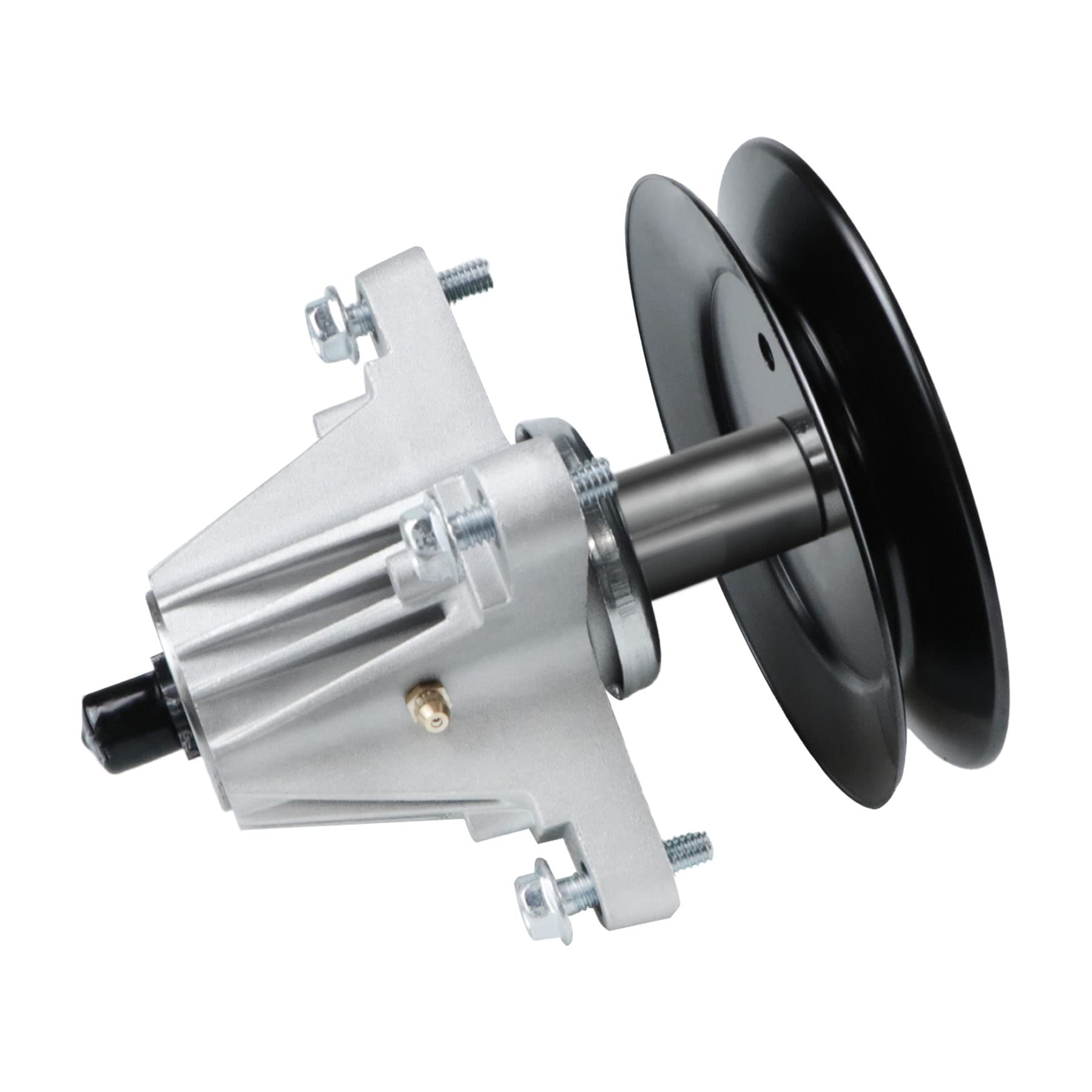 PetMigo front view spindle showing hub and pulley, clear fit verification