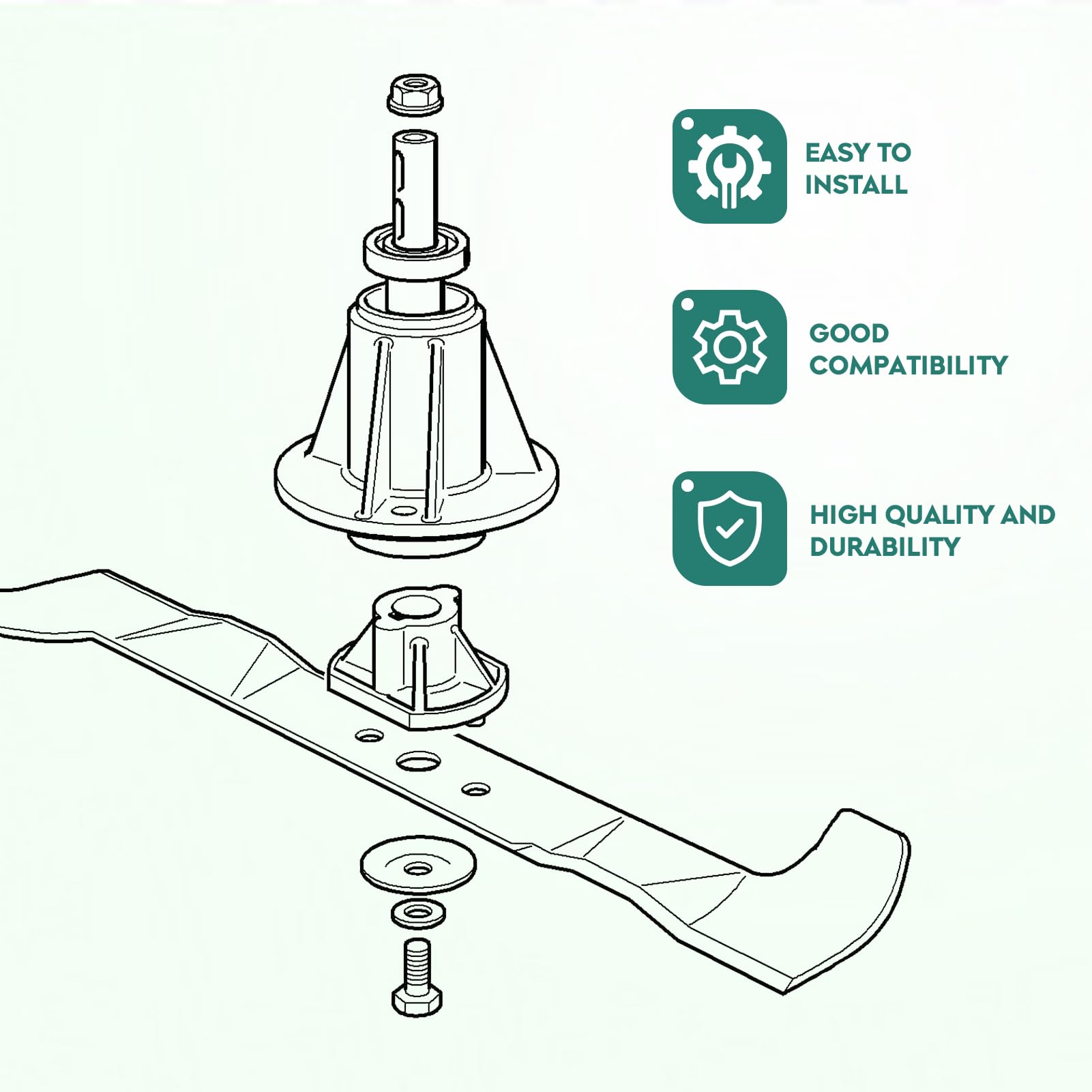 PetMigo packaged spindle with label and part numbers, easy part identification