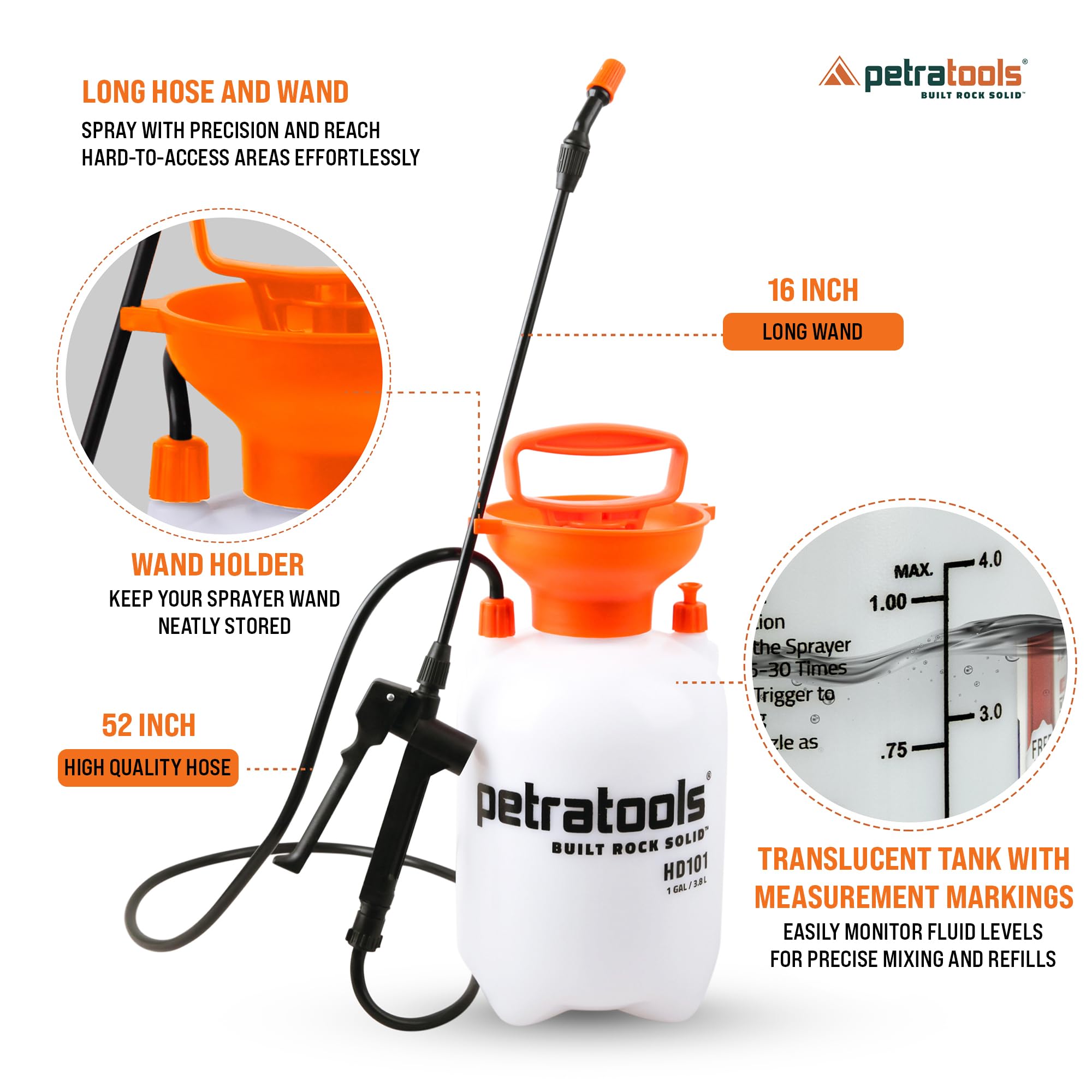 PetraTools sprayer in use on garden plants demonstrating targeted application