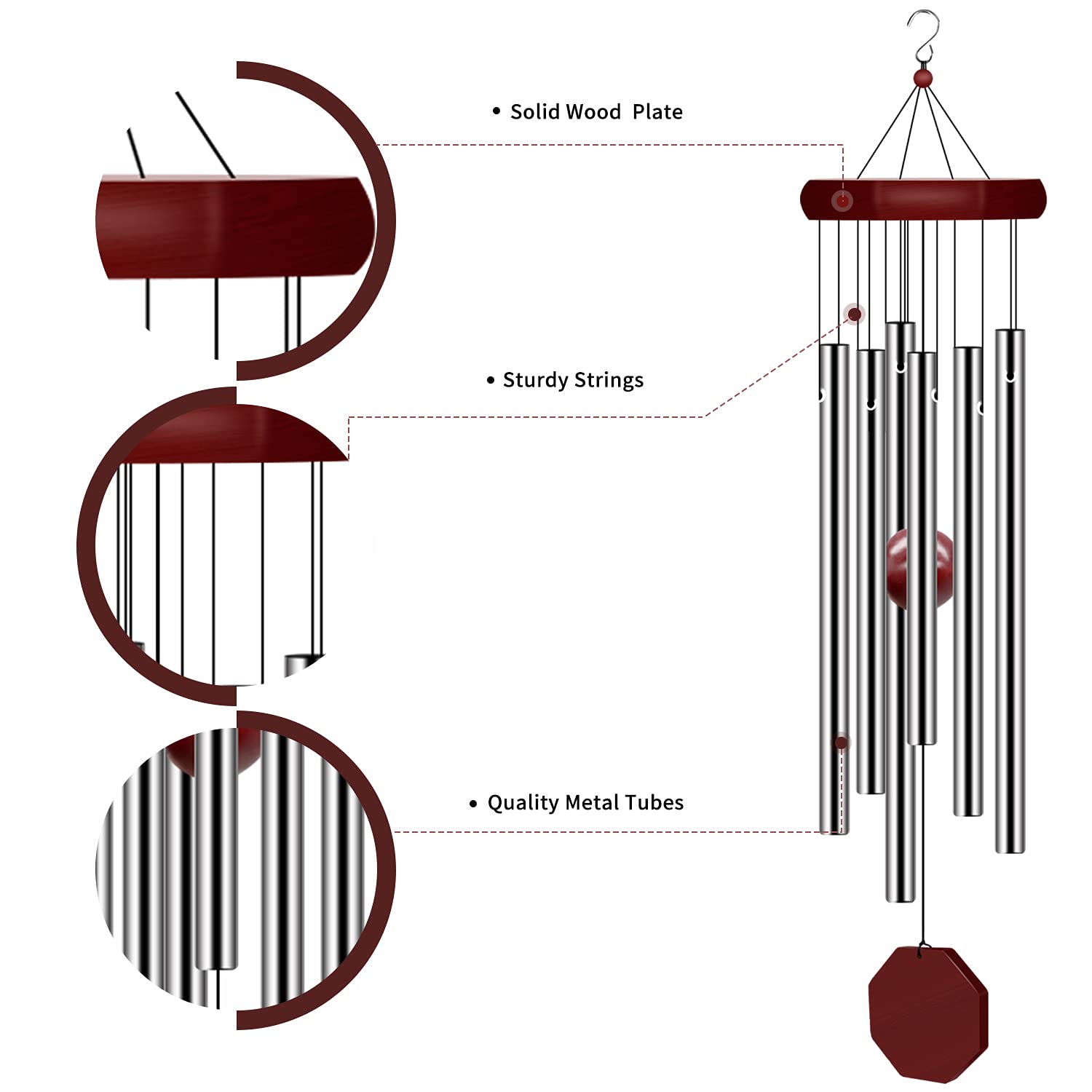 Pgzsy wind chimes hanging on a porch illustrating outdoor ambiance benefits
