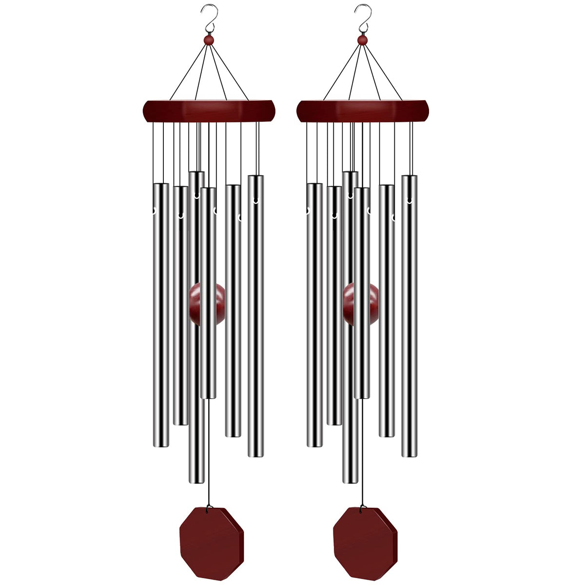 Pgzsy front view showing full-length chimes and packaging, peaceful decor benefit