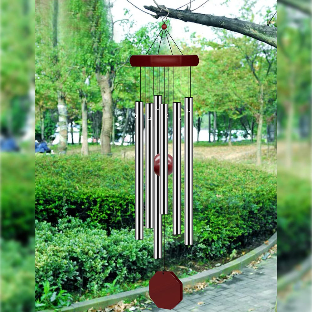 Pgzsy chimes in a memorial garden setting offering comforting atmosphere
