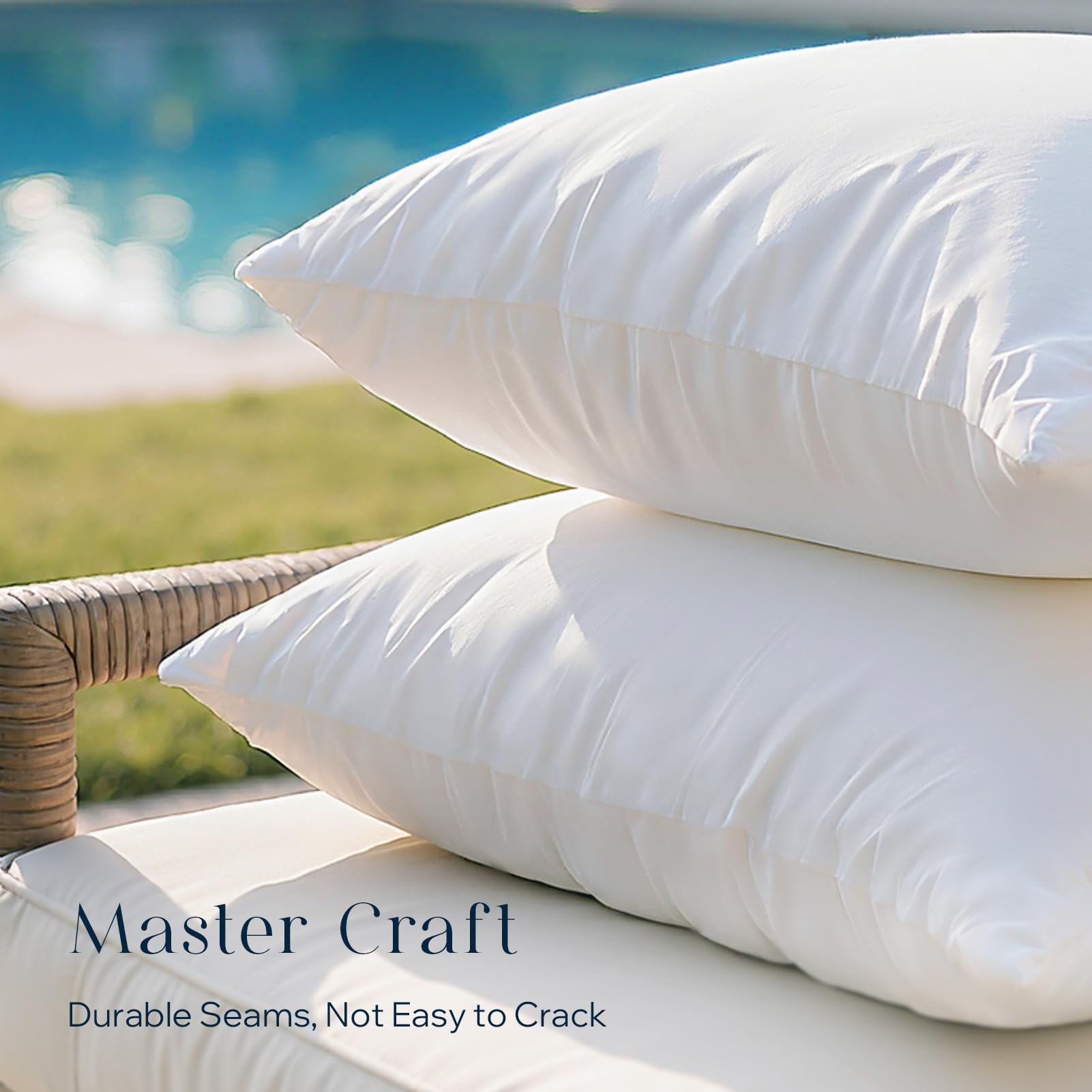 Phantoscope lumbar insert placed on a patio chaise for outdoor comfort