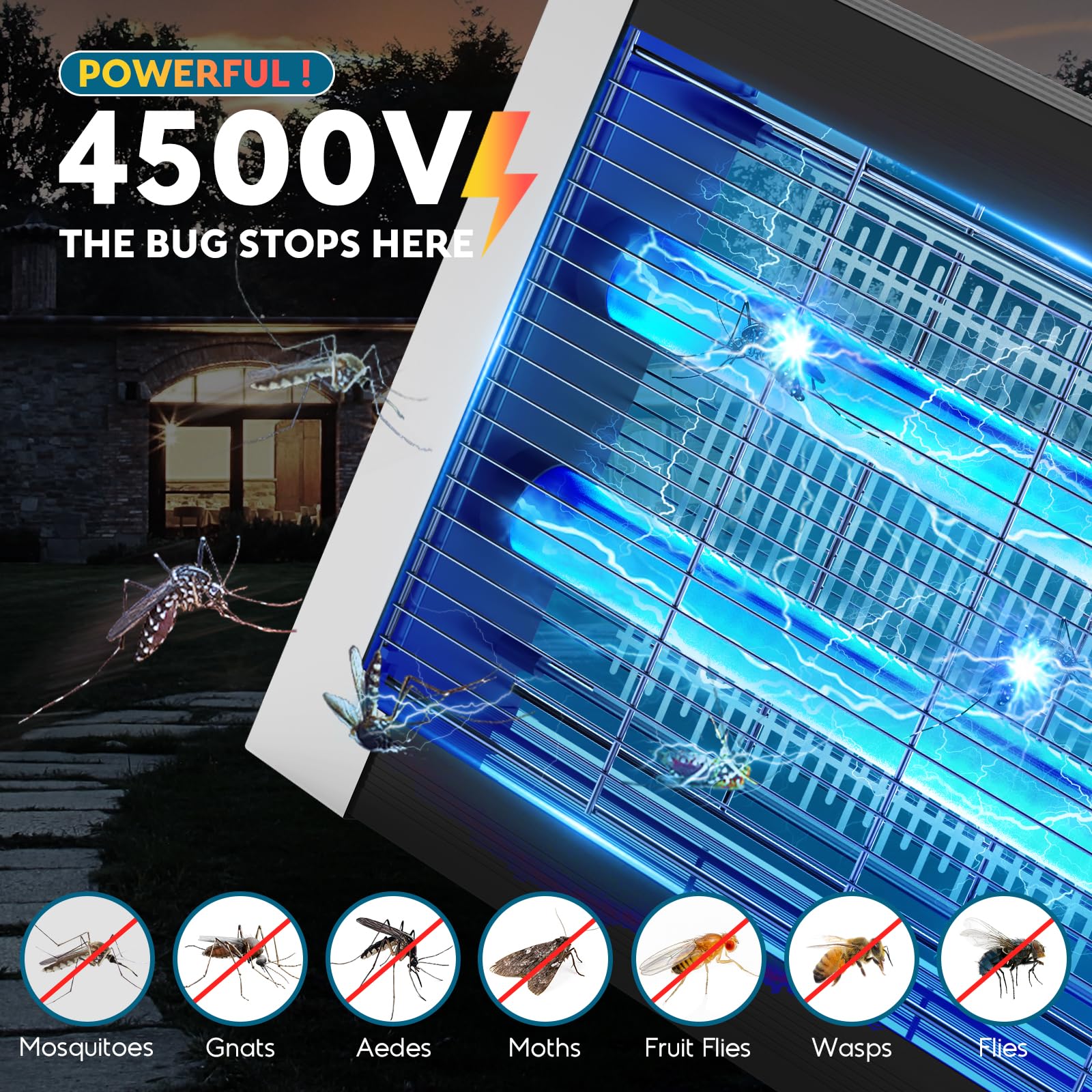 PhatroyYee electrified grid detail showing effective insect elimination