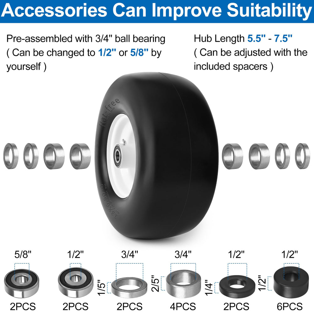 phepetroll adapter kits and bearings laid out, easy hub customization benefit