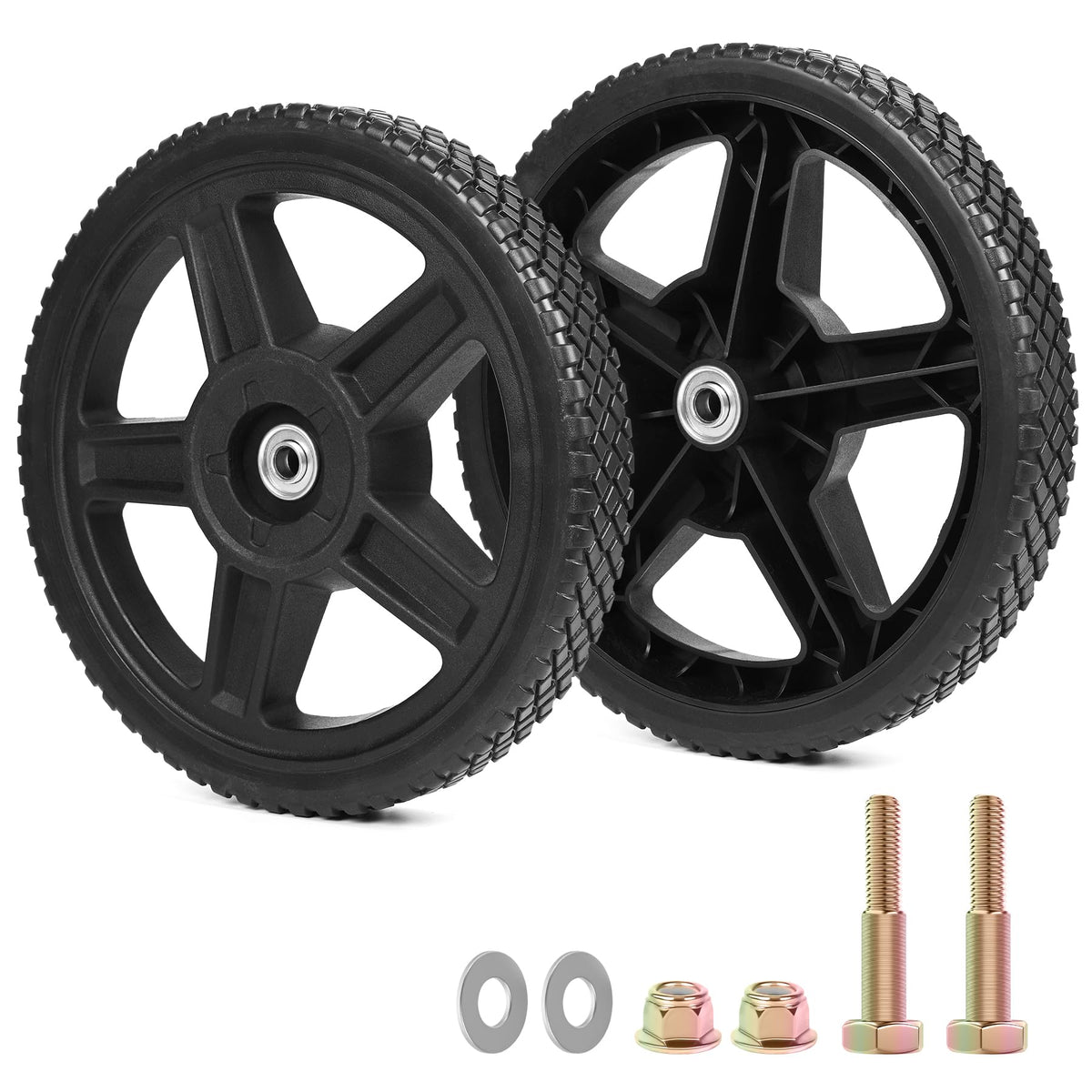 phepetroll front view wheel pair showing rugged tread for improved traction