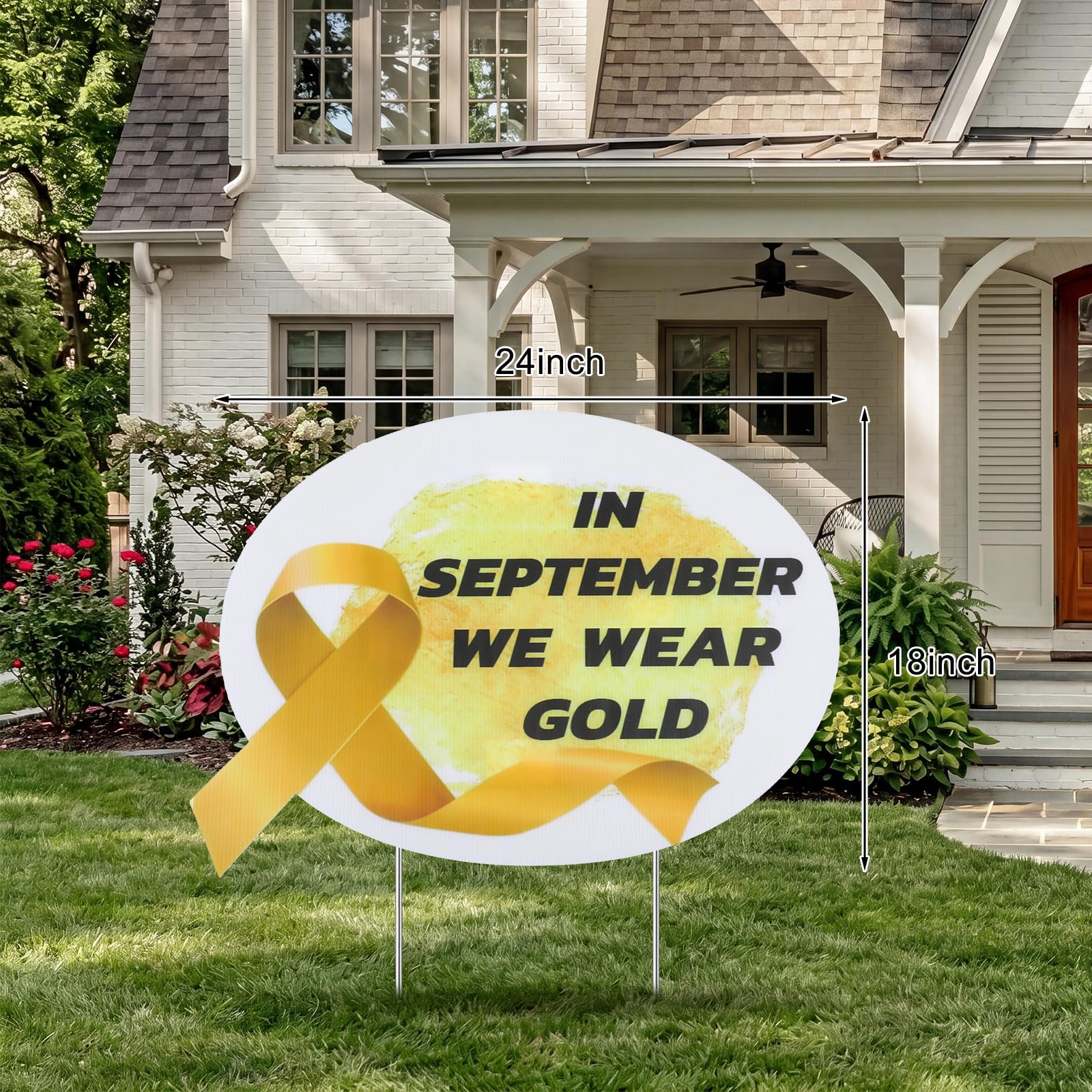 Pinkunn close-up of gold ribbon print showing vivid color and durable PVC finish