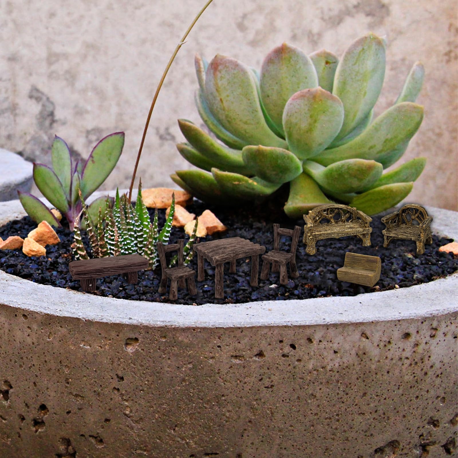 PIVNASY arrangement with moss and stones enhancing scene depth