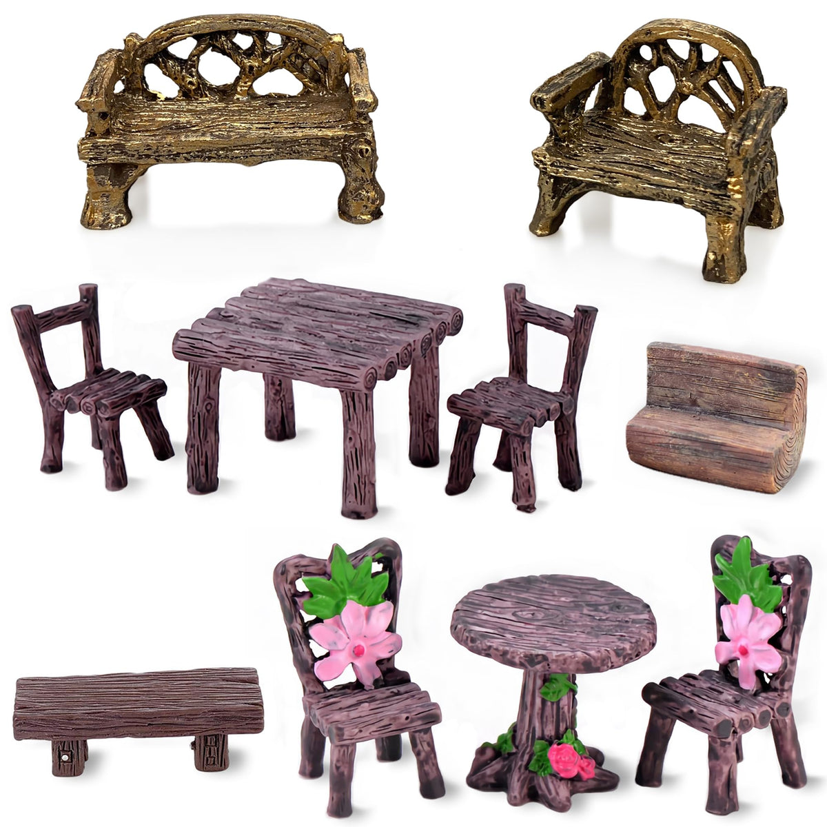 PIVNASY front view of ten-piece set showing variety and realism