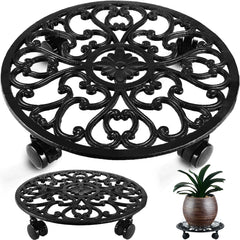 Planterhoma front view showing full 14-inch plant stand for stable mobility