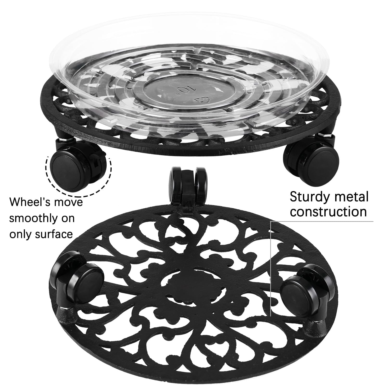 Planterhoma locking wheel brake detail showing secure stationary positioning