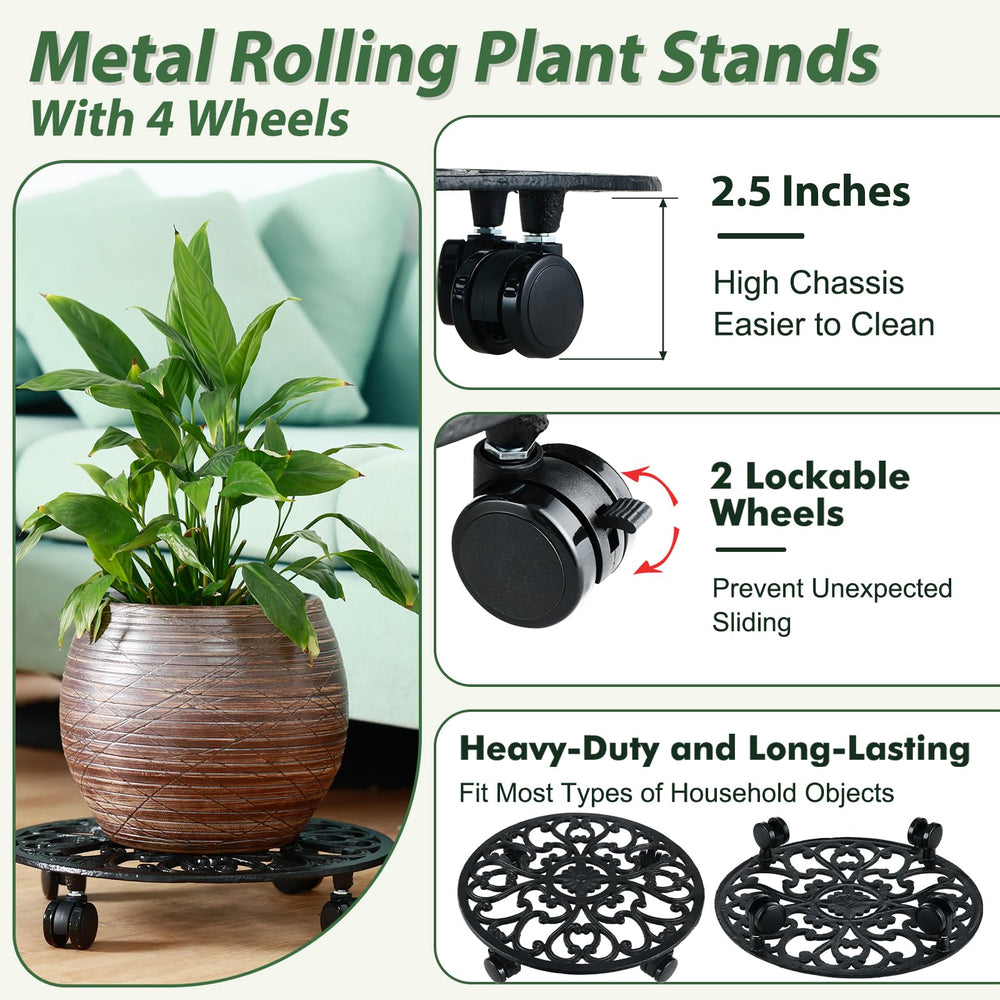 Planterhoma wheel detail showing two locking casters for secure placement