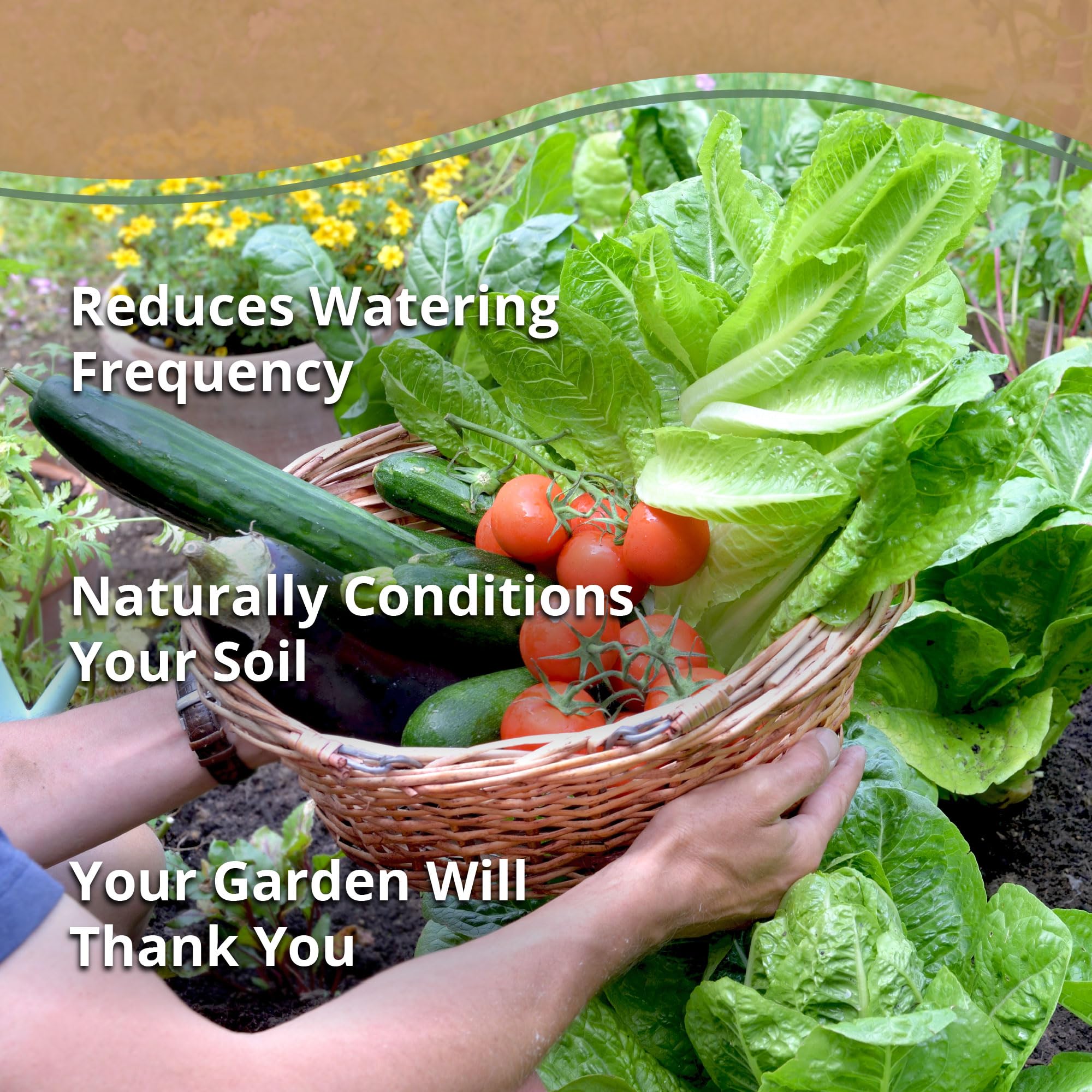plantonix chips covering a raised bed, helps reduce evaporation and weeds