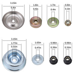 PLAXNS adapter kit layout showing included nuts, washers, and wrenches for fitment