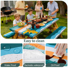 Play Tailor set in use at campsite showing clean protected table