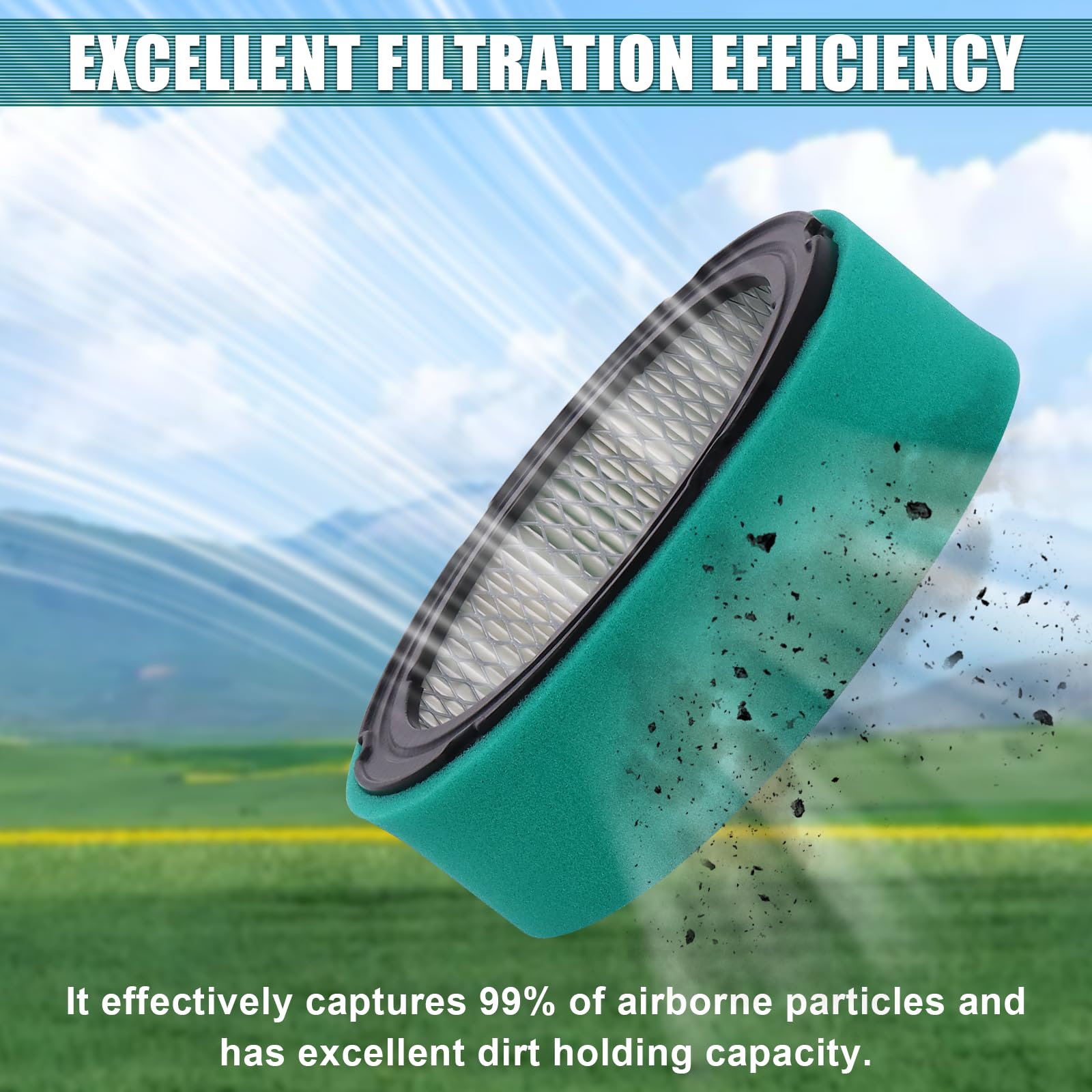 Podoy close-up of pleated filter media showing fine particle capture