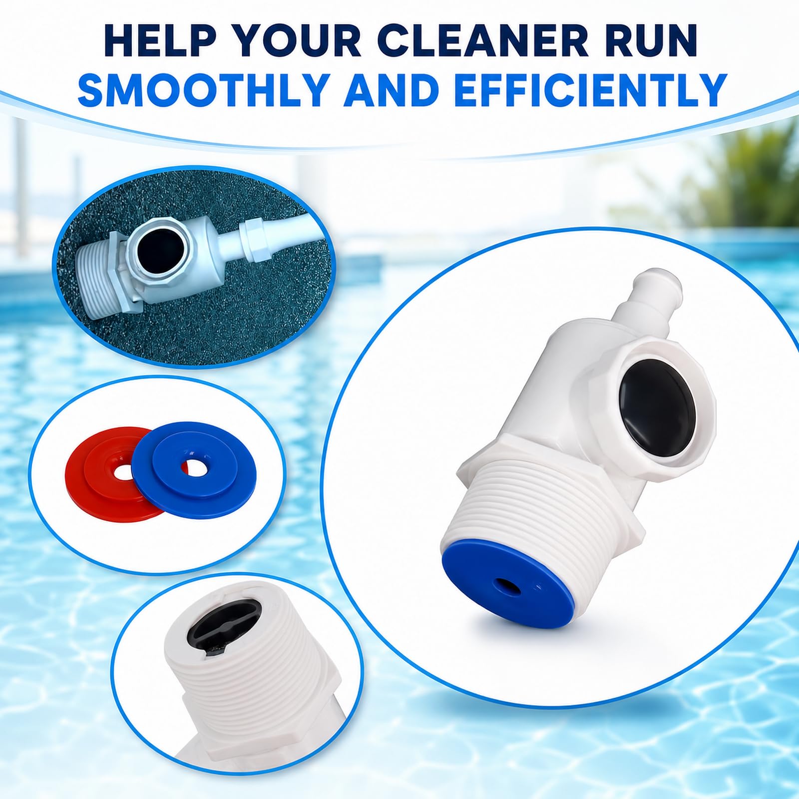 Podoy UWF installed on pool wall in-situ showing reliable cleaner connection benefit