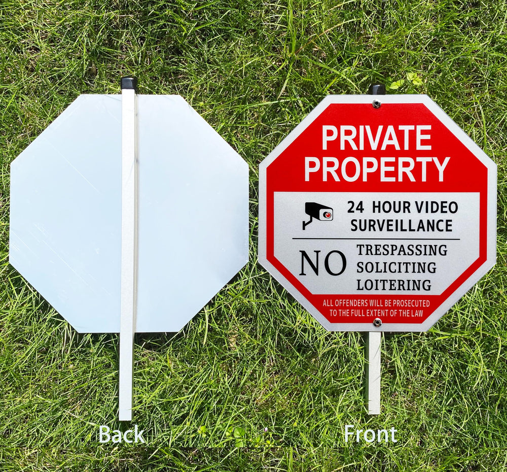 Poicrm stake at driveway entrance demonstrating visitor guidance