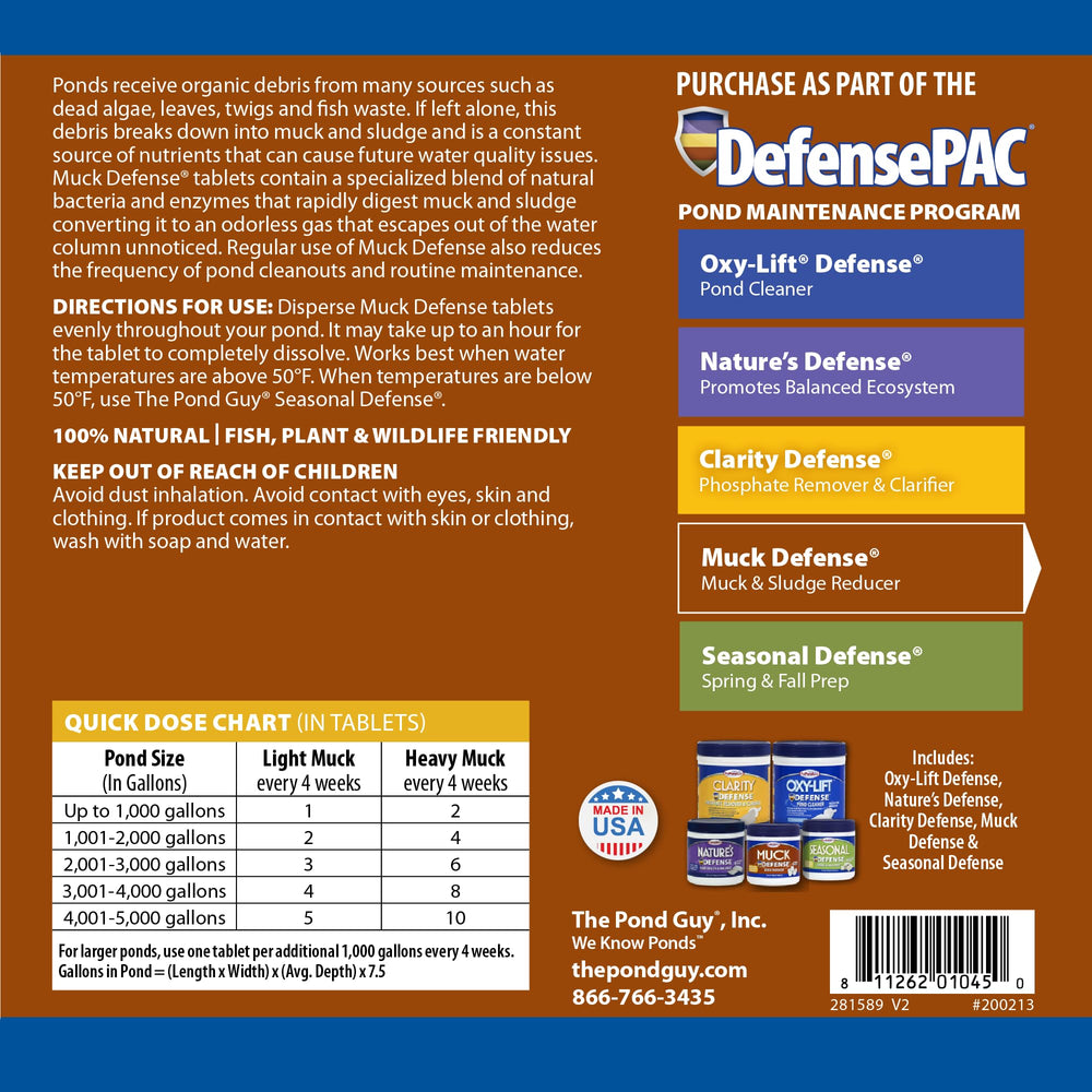 Pond Logic close up of a single tablet highlighting concentrated formula benefits