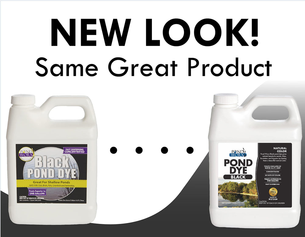 Pond Worx label close-up highlighting instructions and safe-use benefits