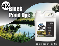 Pond Worx comparison of pond before and after dye application showing improved appearance