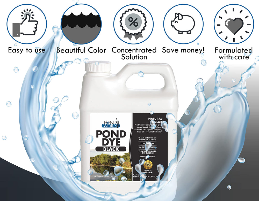Pond Worx close-up water surface showing rich black-blue color and visual depth