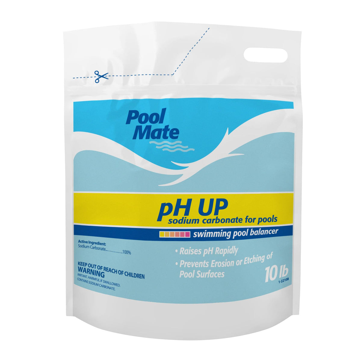 Pool Mate 10 lb container front label showing brand and product benefit