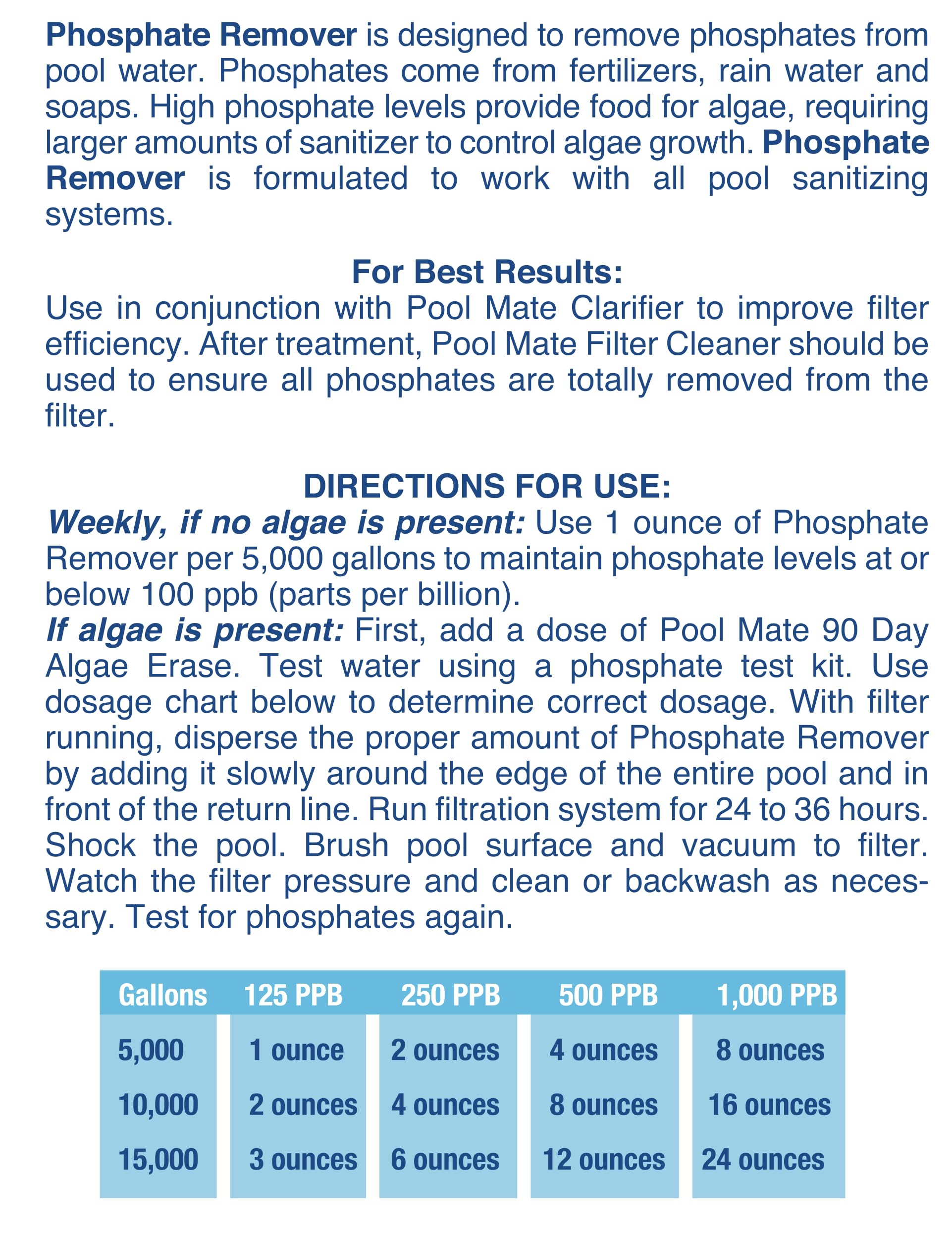 Pool Mate quart displayed beside measuring cup for accurate dosing and easy measurement