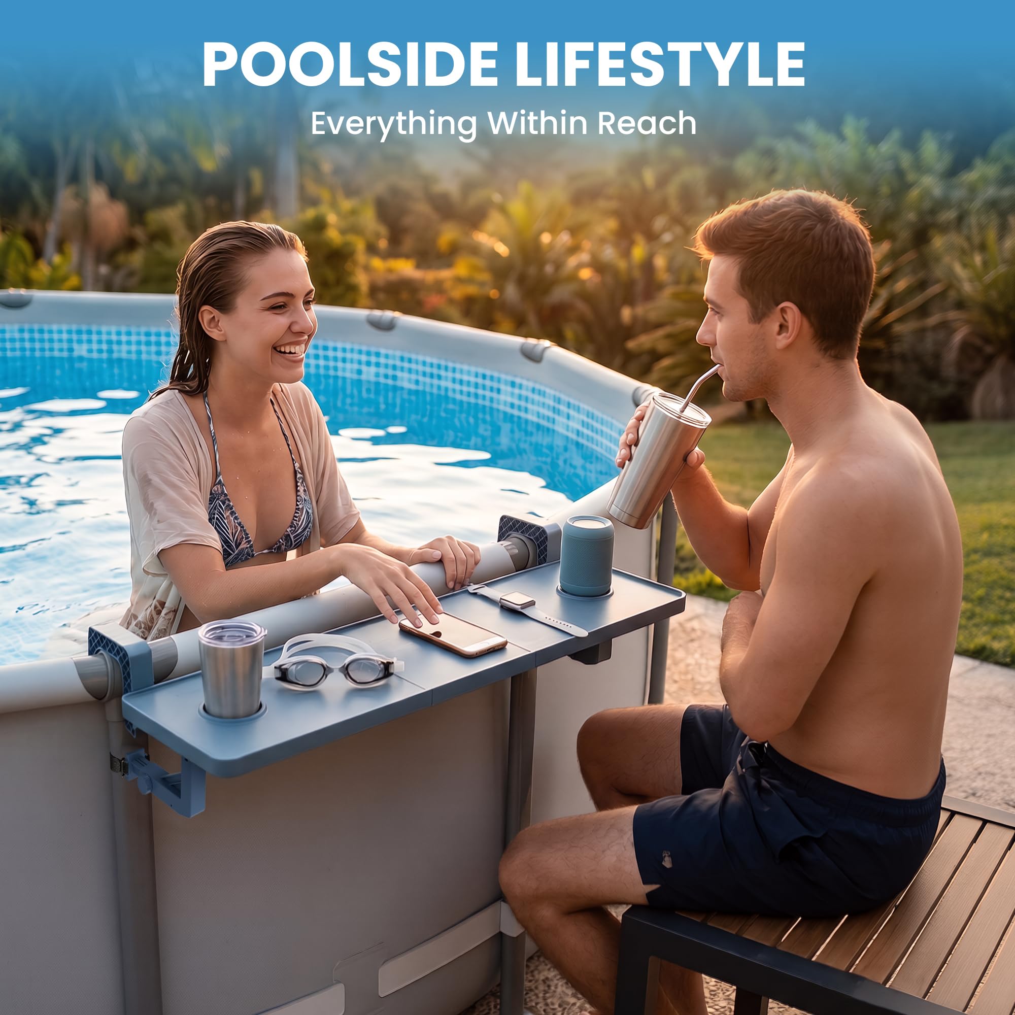 POOLJOYO drink holders with beverages preventing spills and securing cups