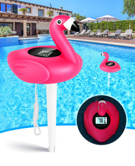 PoolLeader flamingo front view showing readable display and playful design