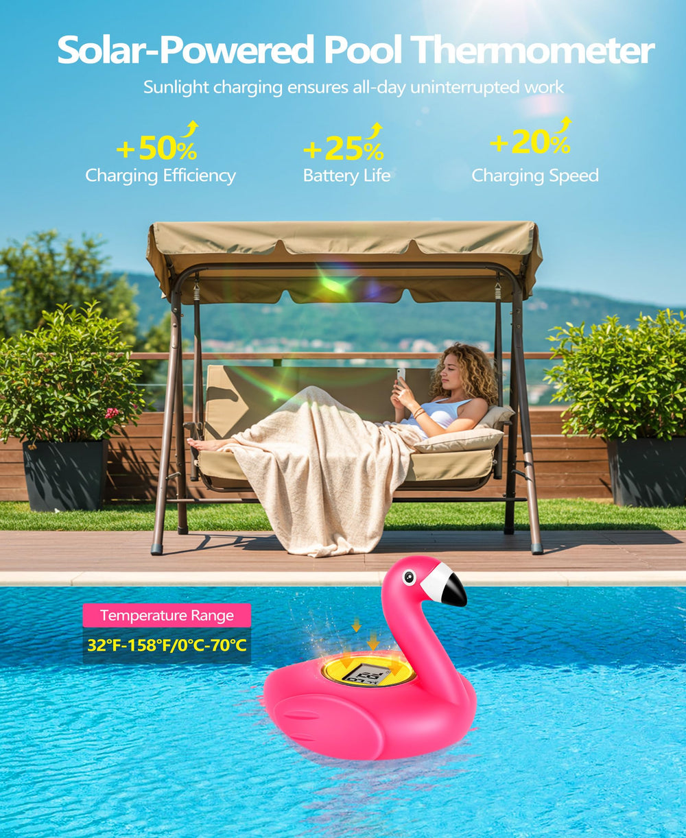 PoolLeader flamingo sensor close-up highlighting accurate temperature measurements
