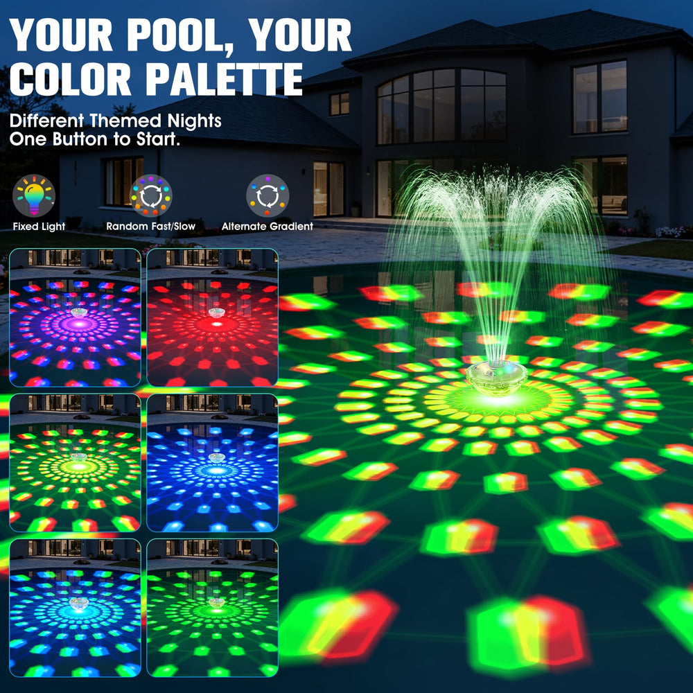 PoolPop top button and lights showing easy one-touch control and mood setting