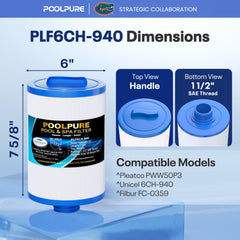 POOLPURE cartridge 1.5 inch coarse threaded base detail for fit verification
