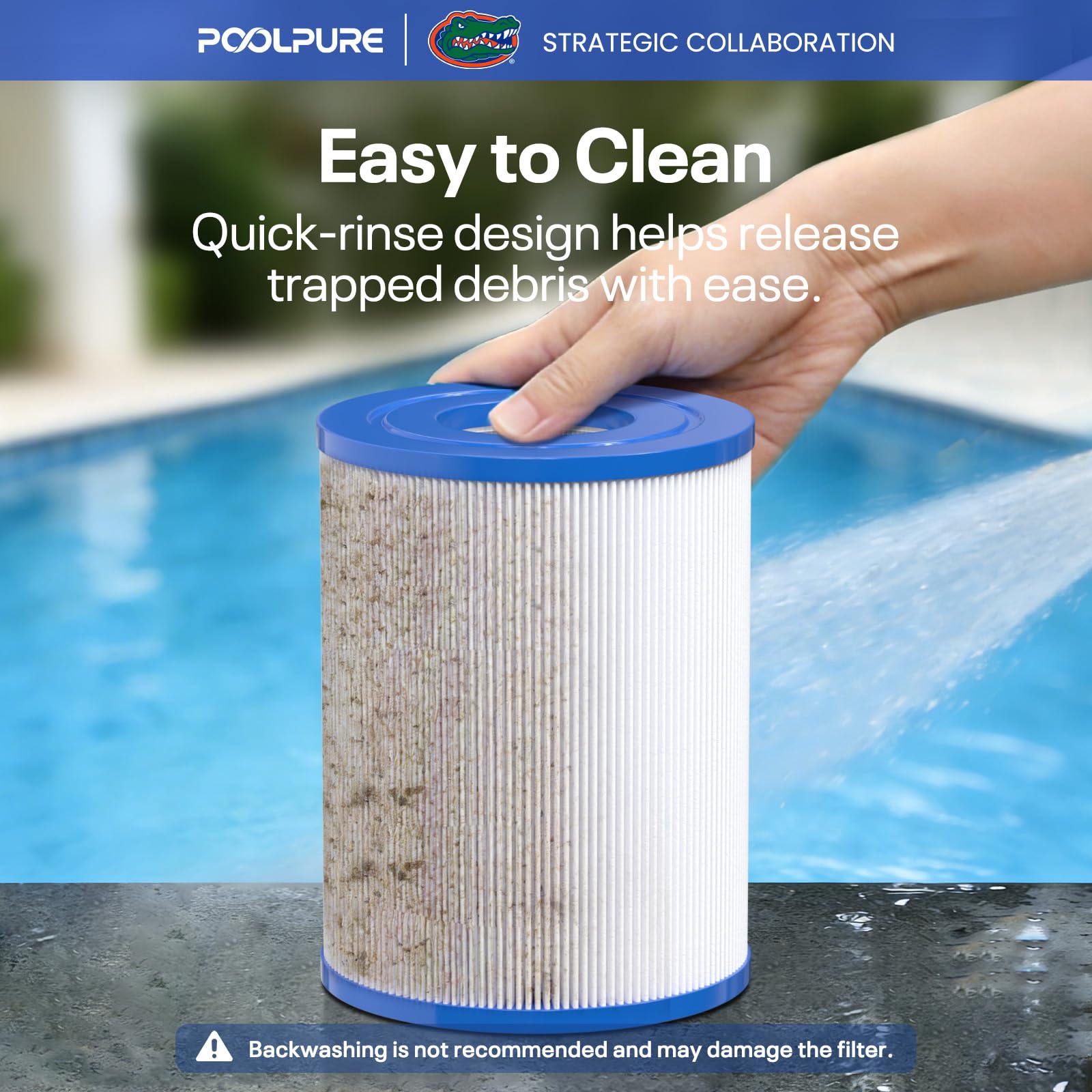 POOLPURE installed in a spa meaning restored clear, circulating water