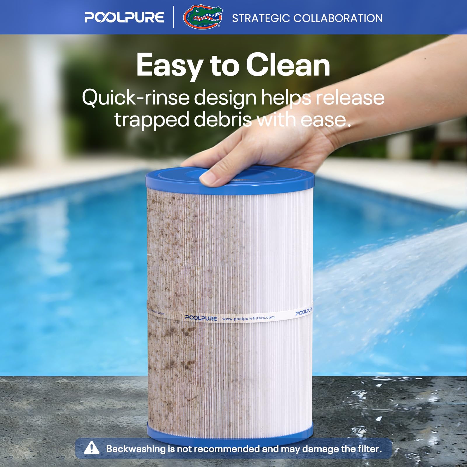POOLPURE PDM30 beside ruler showing exact 9 3/4 inch sizing for correct fit