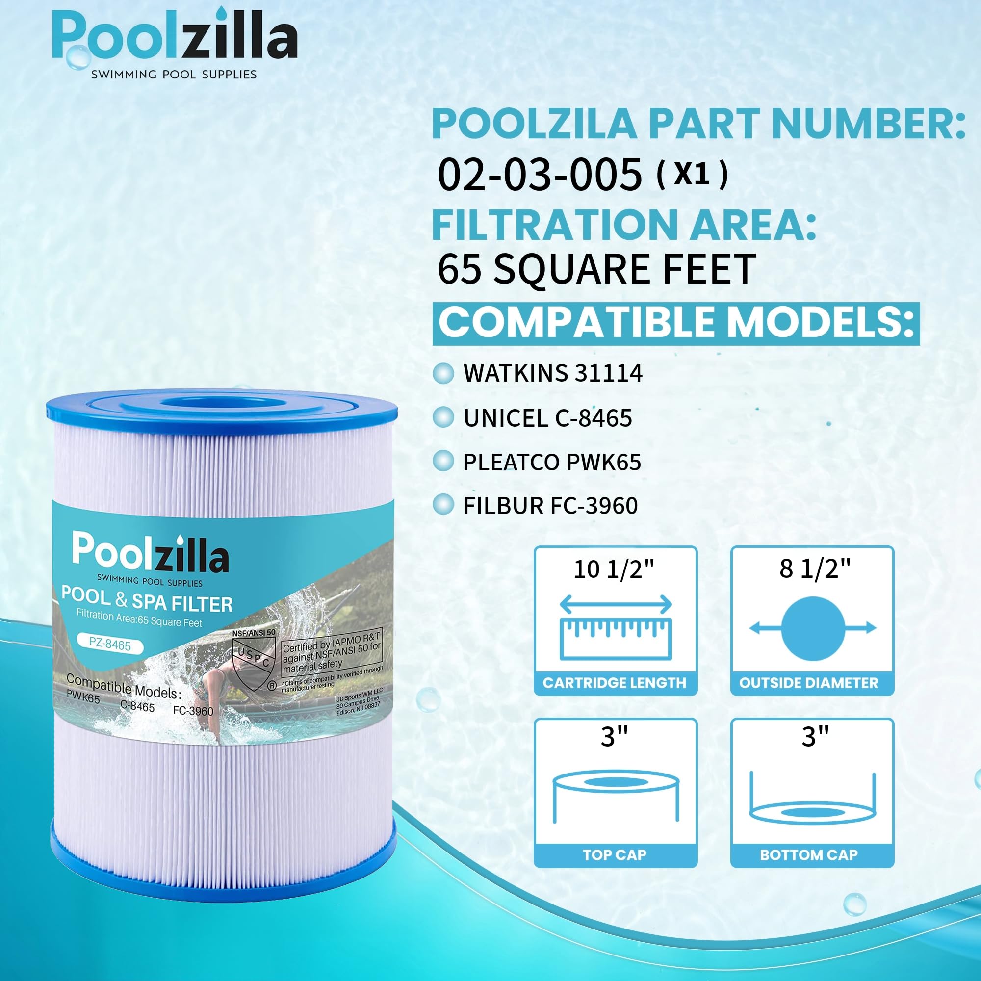 Poolzilla pleated filter media close-up showing dense fabric for better trapping