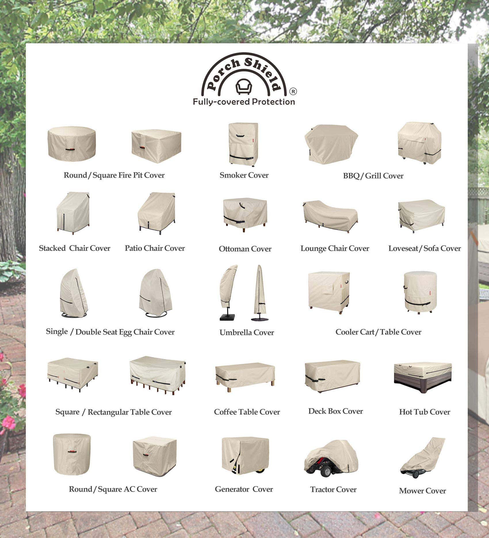Porch Shield folded cover compact for storage saving space