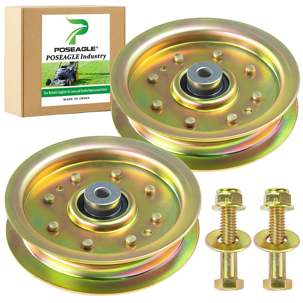 POSEAGLE front view of 2-pack pulleys showing packaging and parts, quick identification benefit