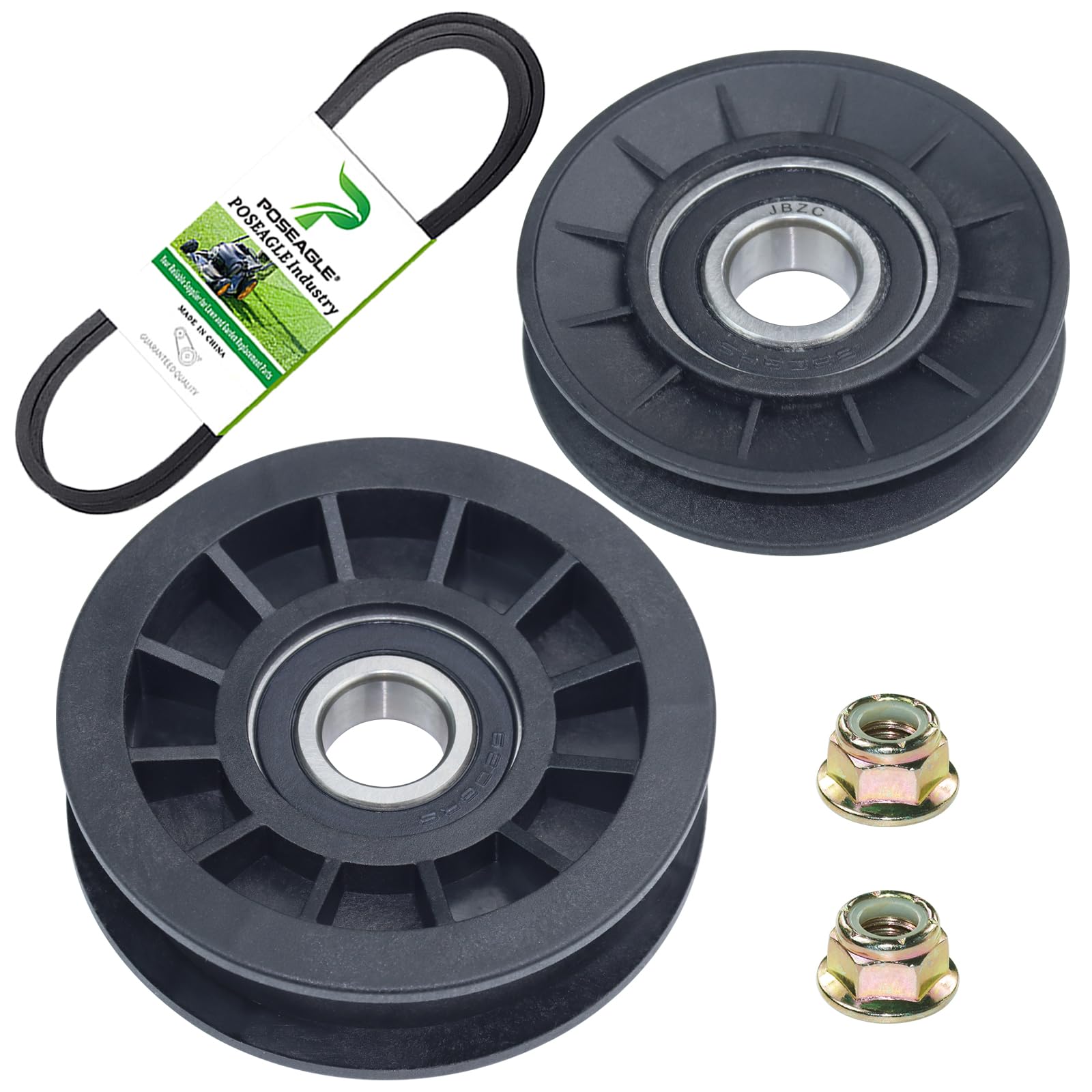 POSEAGLE GX20286 V idler pulley front showing durable bearing for smooth tensioning