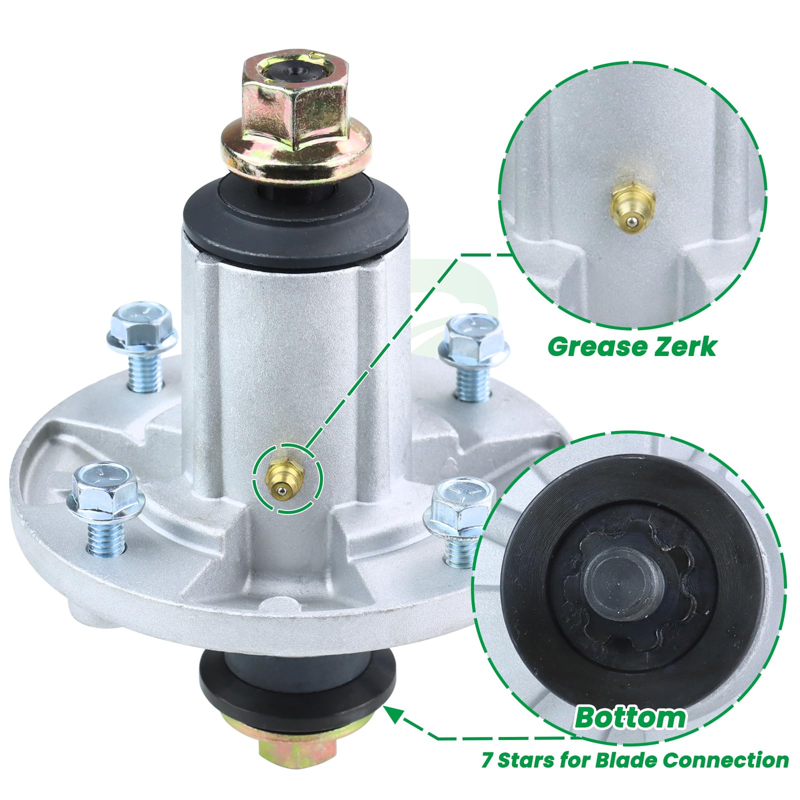 POSEAGLE spindle next to ruler showing accurate OEM-matching dimensions for fitment