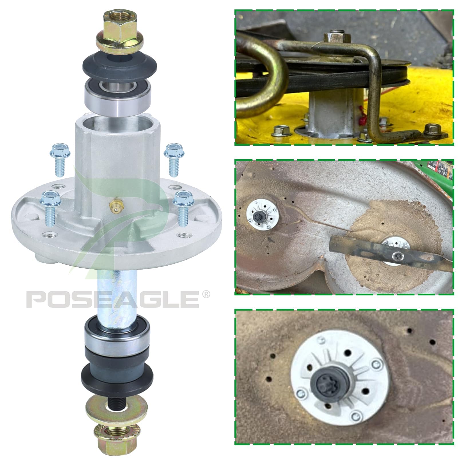 POSEAGLE spindle with high-strength screws and hardware ready for secure mounting