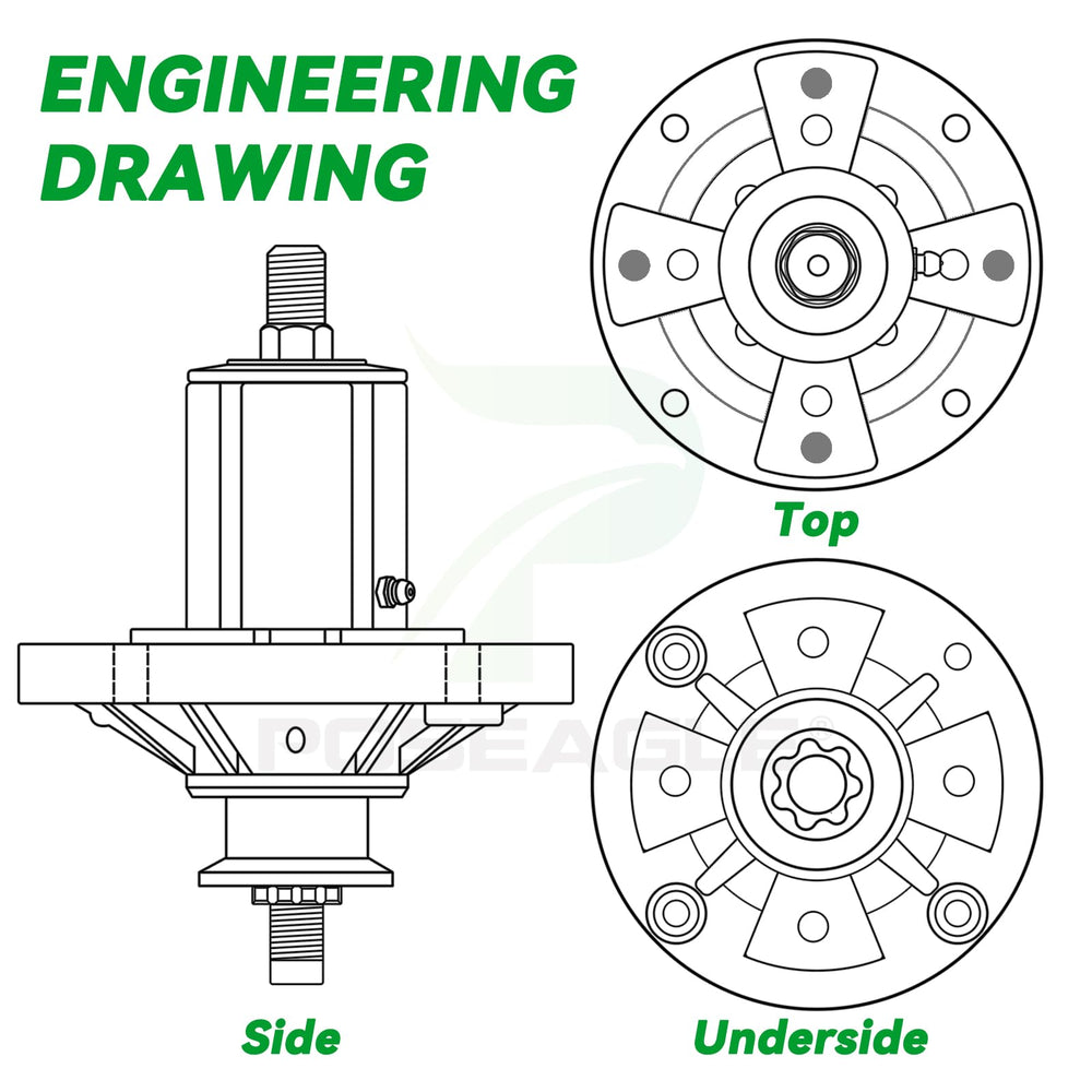 POSEAGLE two-spindle pack laid out with included components for easy replacement