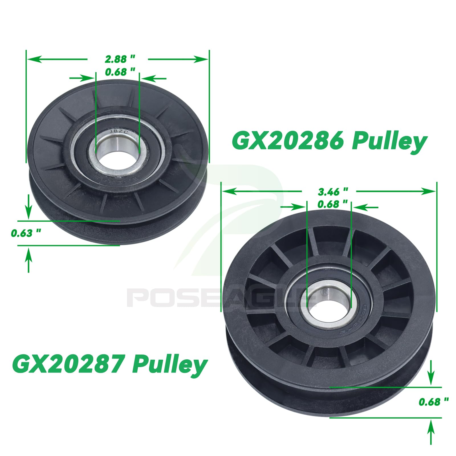 POSEAGLE UC30568 drive belt full length showing correct fit and consistent power transfer